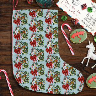 Petite Chaussette De Noël Couronne de Noël Dragon Chinois Fantastique