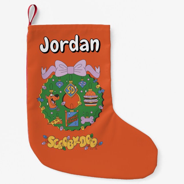 Petite Chaussette De Noël Couronne graphique de snack de vacances de Scooby- (Devant)