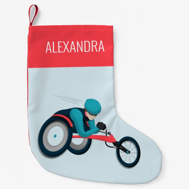 Petite Chaussette De Noël Course en fauteuil roulant (Devant)