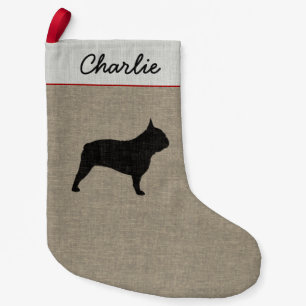 Petite Chaussette De Noël Coutume de chien de Frenchie de silhouette de