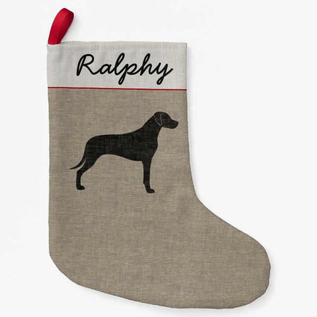 Petite Chaussette De Noël Coutume de vacances de silhouette de chien de (Devant)