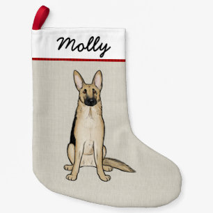 Petite Chaussette De Noël Coutume noire et bronzage de lumière de chien de