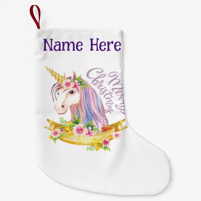 Petite Chaussette De Noël Couverture de Noël de la licorne (Devant)