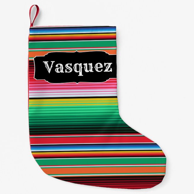 Petite Chaussette De Noël Couverture mexicaine de Serape d'Espagnol fait sur (Devant)
