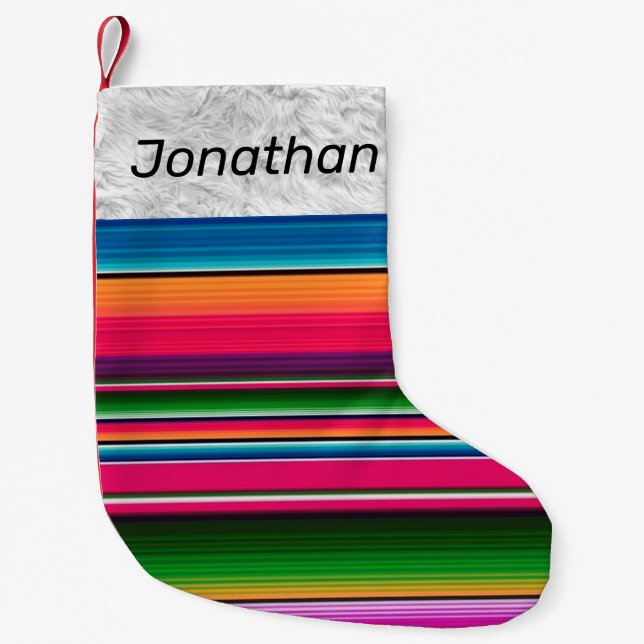 Petite Chaussette De Noël Couverture personnalisée Serape mexicaine Mexique  (Devant)