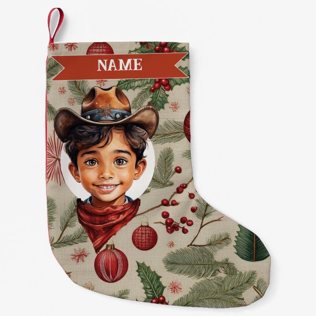 Petite Chaussette De Noël Cowboy Christmas Stocking (Devant)