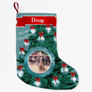 Petite Chaussette De Noël Cowboy Cowgirl Roping Blue Custom Photo Stocker