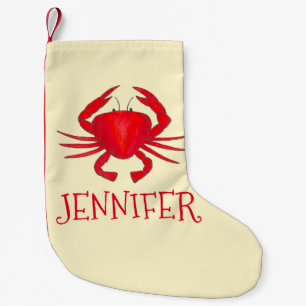 Petite Chaussette De Noël Crabe du Maryland Rouge de Baltimore Baie Chesapea