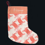 Petite Chaussette De Noël Crabe Ocean Beach Motif de la créature marine<br><div class="desc">Crabe mignon Design d'impression / Crustaceancore</div>