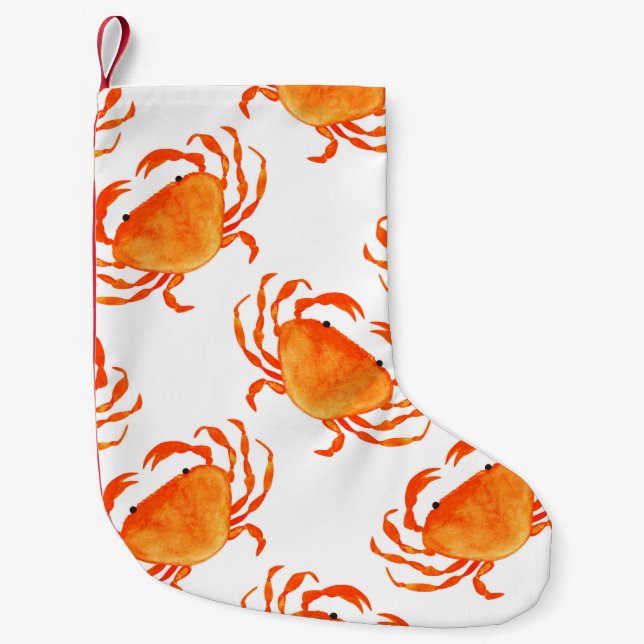 Petite Chaussette De Noël Crabes orange sans couture motif (Devant)