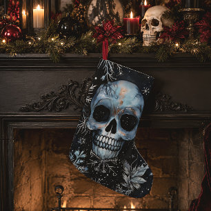 Petite Chaussette De Noël Crâne de Noël gothique effrayant