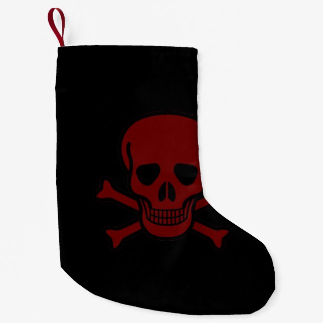 Petite Chaussette De Noël Crâne et os (Devant)