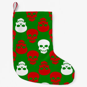 Petite Chaussette De Noël crâne moche de Noël rouge blanc vert