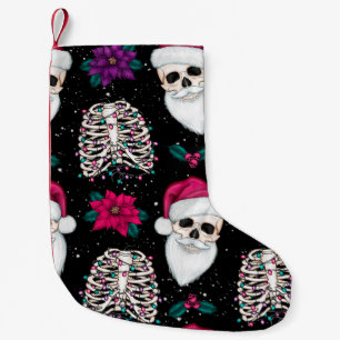 Petite Chaussette De Noël Crâne Pastel Goth Père Noël