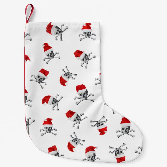 Petite Chaussette De Noël Crânes #1 de pirate de vacances (Devant)
