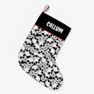 Petite Chaussette De Noël Crânes gothiques à motifs