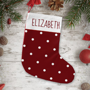 Petite Chaussette De Noël Créez vos propres vacances Pois rouges et blancs