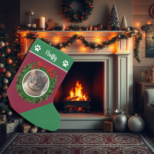 Petite Chaussette De Noël Créez votre propre photo monogrammée chat de Noël