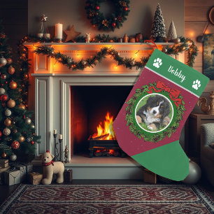 Petite Chaussette De Noël Créez votre propre photo monogrammée chien de Noël