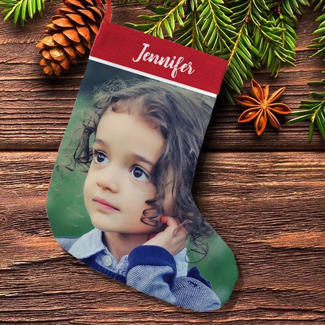 Petite Chaussette De Noël Créez votre propre photo personnelle pleine noël (Create your own personal full photo christmas small christmas stocking.)