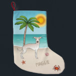 Petite Chaussette De Noël Crème Greyhound Italien À Tropical Summer Beach<br><div class="desc">Un design Destei original mettant en valeur la race grecque italienne. Idéal pour les amoureux de les chiens ou tous ceux qui souhaitent célébrer cette belle ville en style.</div>