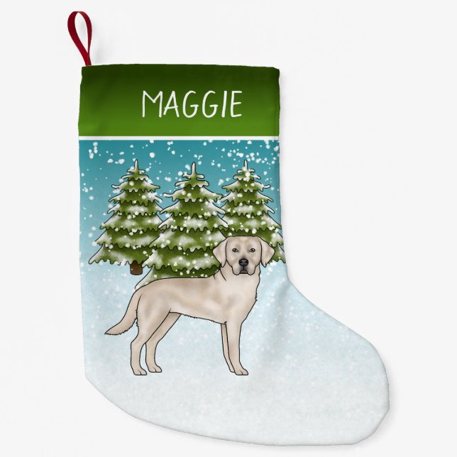 Petite Chaussette De Noël Crème Labrador Retriever Noël Et Nom Personnalisé (Devant)