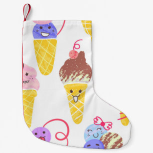 Petite Chaussette De Noël Crèmes glacées Kawaii, motif mignon et sans soudur