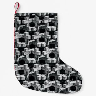 Petite Chaussette De Noël Croix grise et noire