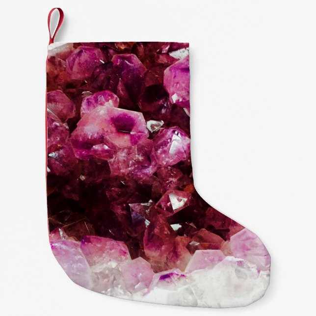 Petite Chaussette De Noël Cryaméthyste minéral pourpre (Devant)