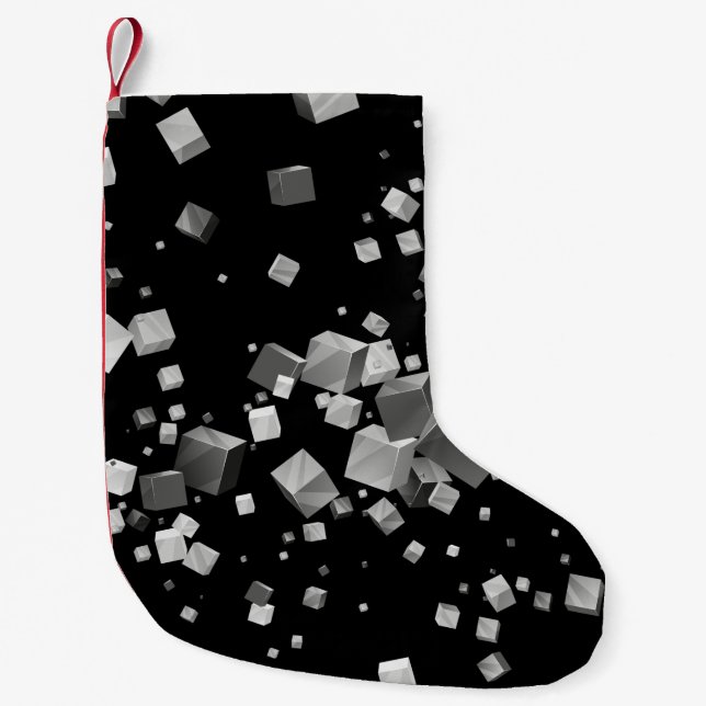 Petite Chaussette De Noël Cubes colorés 4 (Devant)