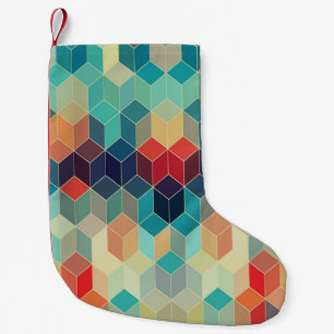 Petite Chaussette De Noël Cubes géométriques Hipster : arrière - plan de mos