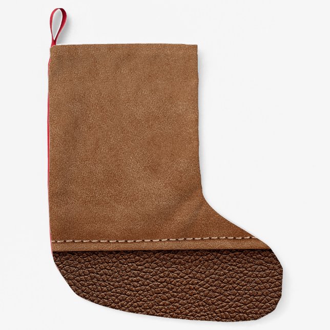 Petite Chaussette De Noël Cuir pointu : gris, noir arrière - plan. (Devant)