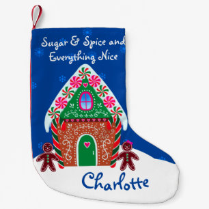 Petite Chaussette De Noël Cuire Sucre et épices Maison en pain d'épice