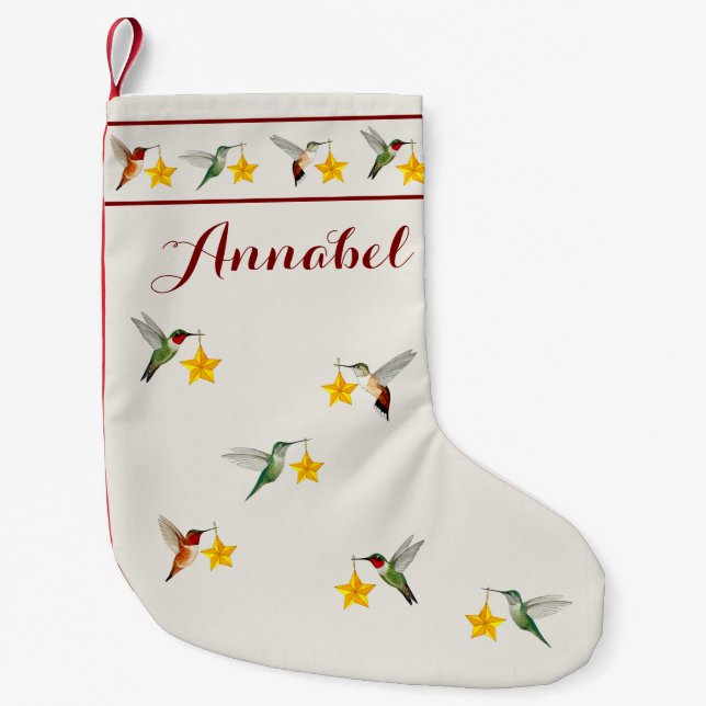 Petite Chaussette De Noël Custom Hummingbirds   (Devant)