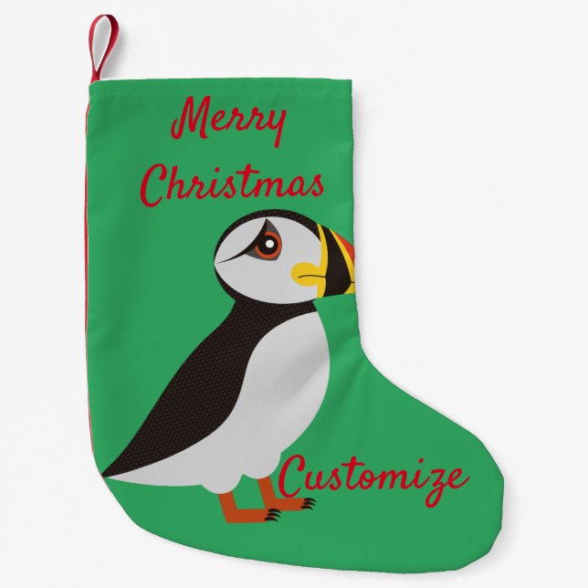 Petite Chaussette De Noël Cute Atlantic puffin design Thunder_Cove  (Devant)