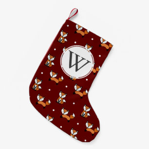 Petite Chaussette De Noël Cute Cartoon Foxes Pois blancs Personnalisé