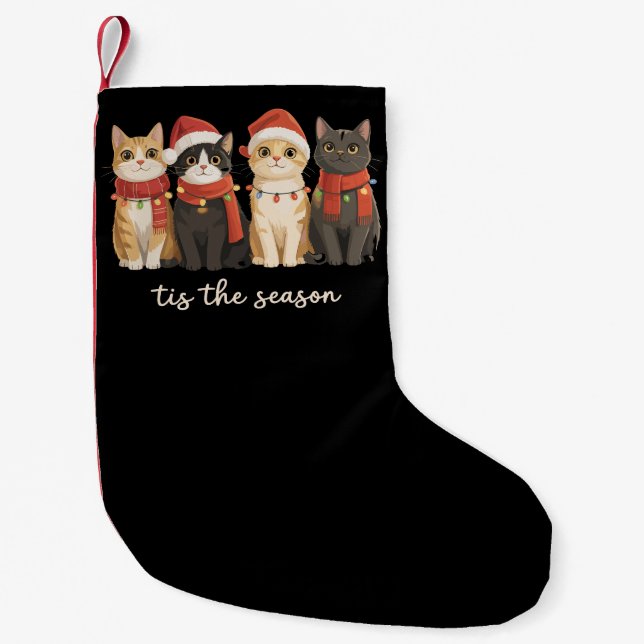 Petite Chaussette De Noël Cute Chat Maman Noël Chats Amour Cadeau Drôle Noël (Devant)
