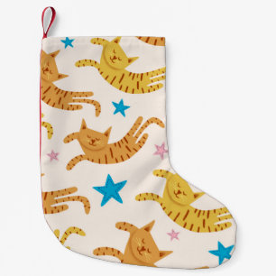 Petite Chaussette De Noël Cute chats sans soudure motif avec étoiles drague 