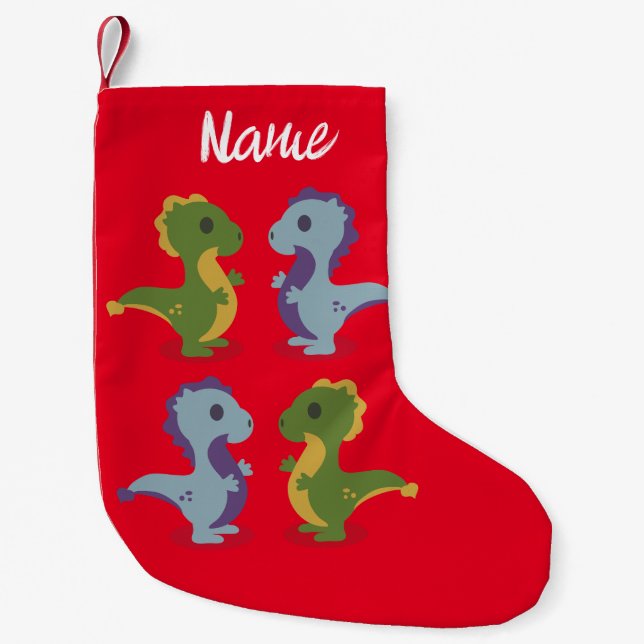 Petite Chaussette De Noël Cute Dinosaur Paire Thunder_Cove (Devant)