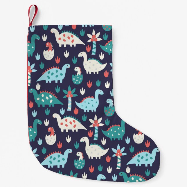 Petite Chaussette De Noël Cute dinosaure sans couture motif (Devant)