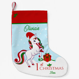 Petite Chaussette De Noël Cute First Christmas Unicorn