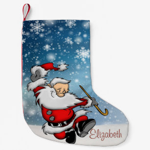 Petite Chaussette De Noël Cute Funny Santa Claus Snowflakes