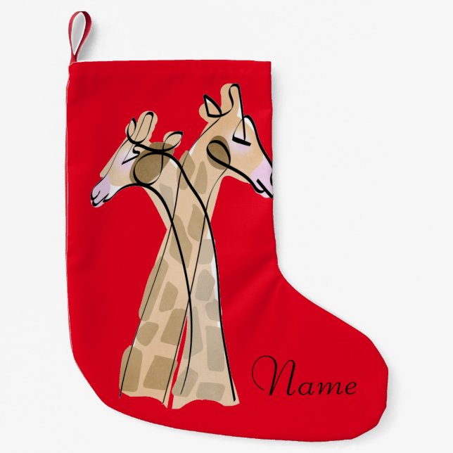 Petite Chaussette De Noël Cute Giraffe Couple Thunder_Cove (Devant)