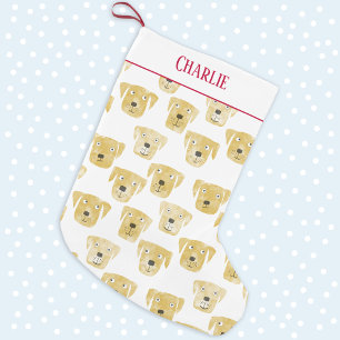 Petite Chaussette De Noël Cute Golden Labrador Retriever Chien Nom personnal
