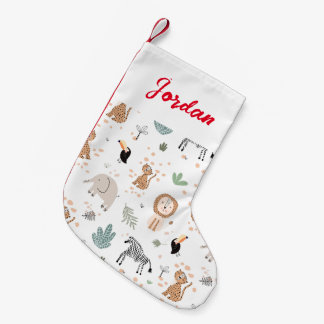 Petite Chaussette De Noël Cute Jungle Rainforest Animaux Motif