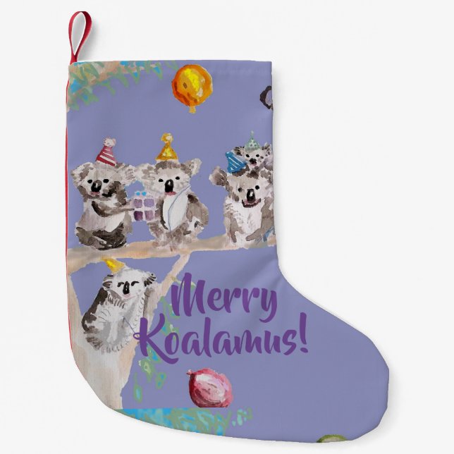 Petite Chaussette De Noël Cute Koala Merry Koalamus Purpl Christmas Stocking (Devant)