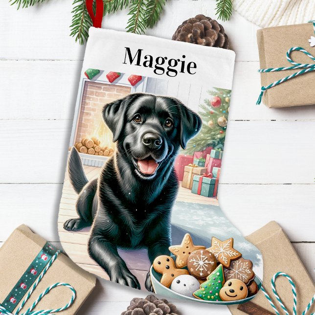 Petite Chaussette De Noël Cute Labrador Retriever Père Noël Cookies Amoureux (Créateur téléchargé)
