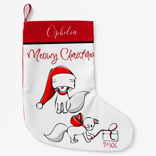 Petite Chaussette De Noël Cute Meowy Kitties de Noël (Devant)