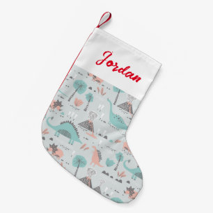 Petite Chaussette De Noël Cute Pastel Dinosaur Motif