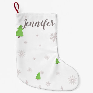 Petite Chaussette De Noël Cute Personnalisé Blanc Petit Stocking de Noël